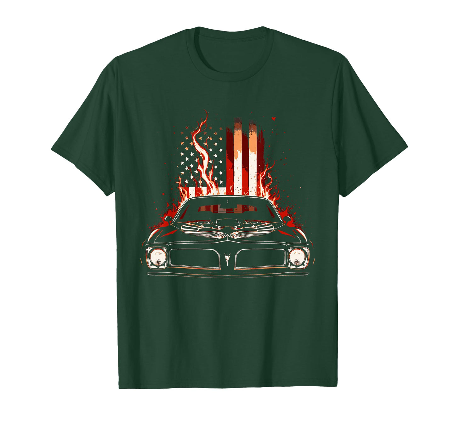 Flaming Patriotic Flag Trans Am Muscle Car 1970's Trans Am T-Shirt
