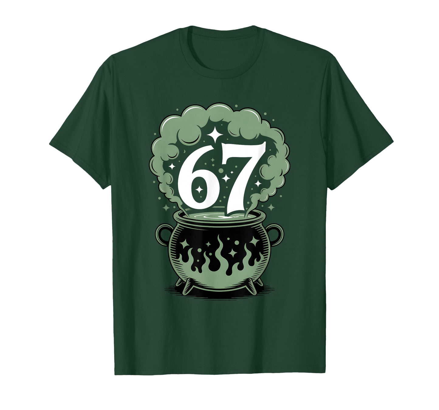Witch Six Seven 6 7 Halloween Brainrot Meme 67 Funny T-Shirt