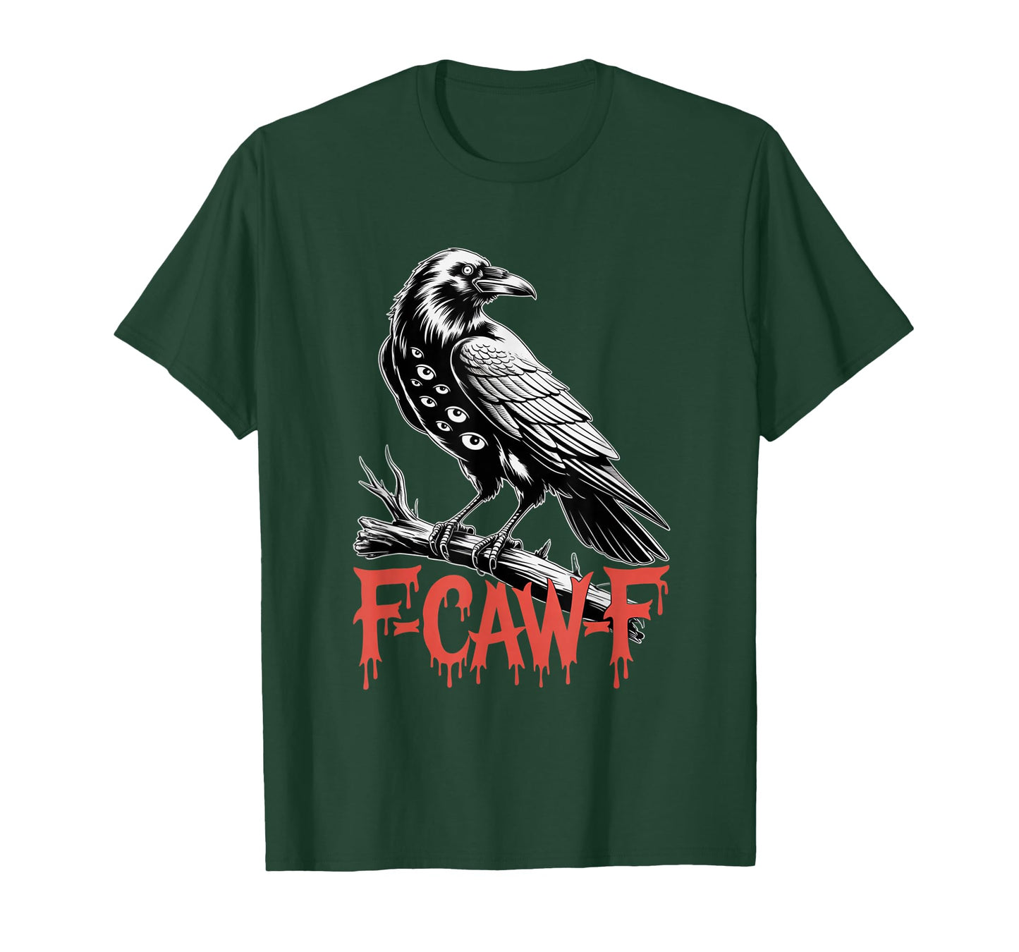 F-Caw-F Crow Funny Gothic Moon Black Bird Halloween T-Shirt
