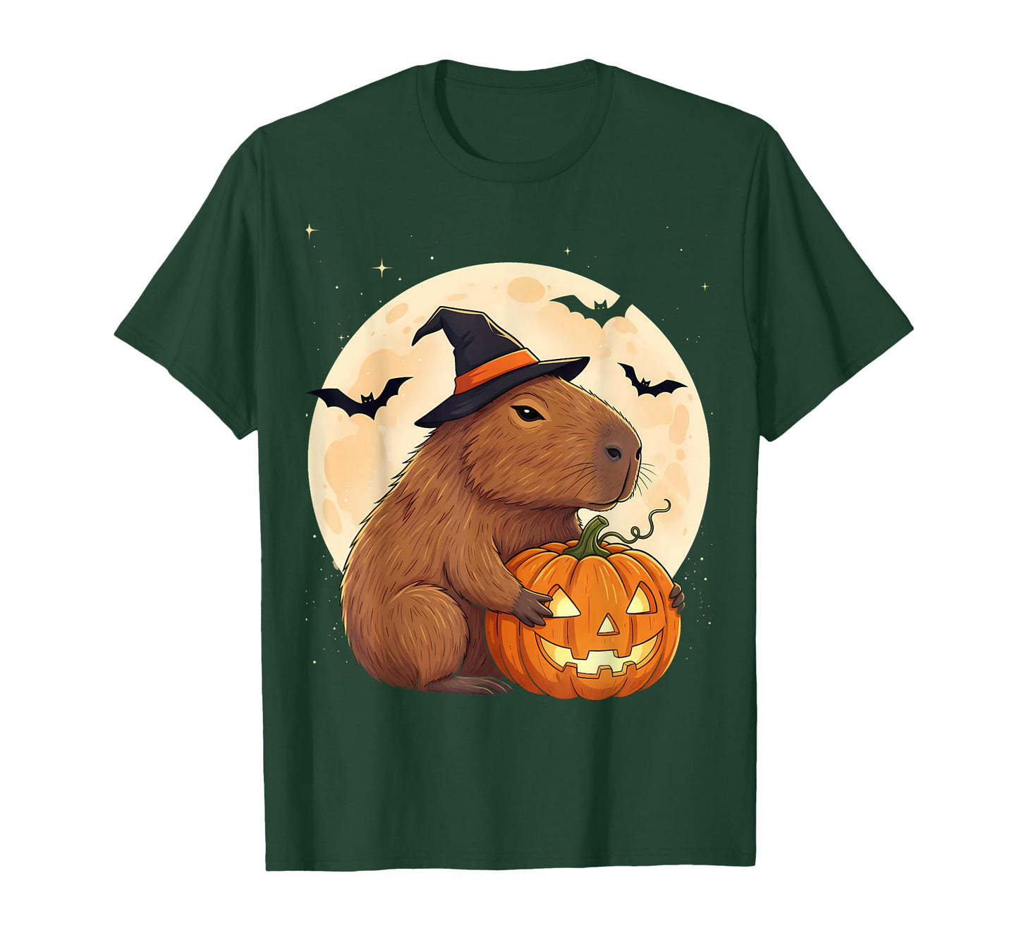 Halloween Capybara Witch Hat Pumpkin Spooky T-Shirt