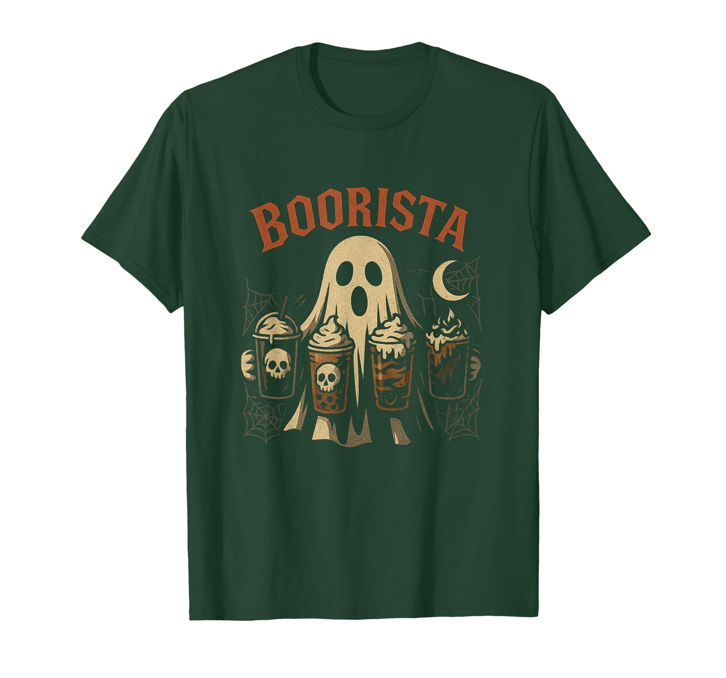 Boorista Barista Ghost Coffee Halloween Spooky Season T-Shirt