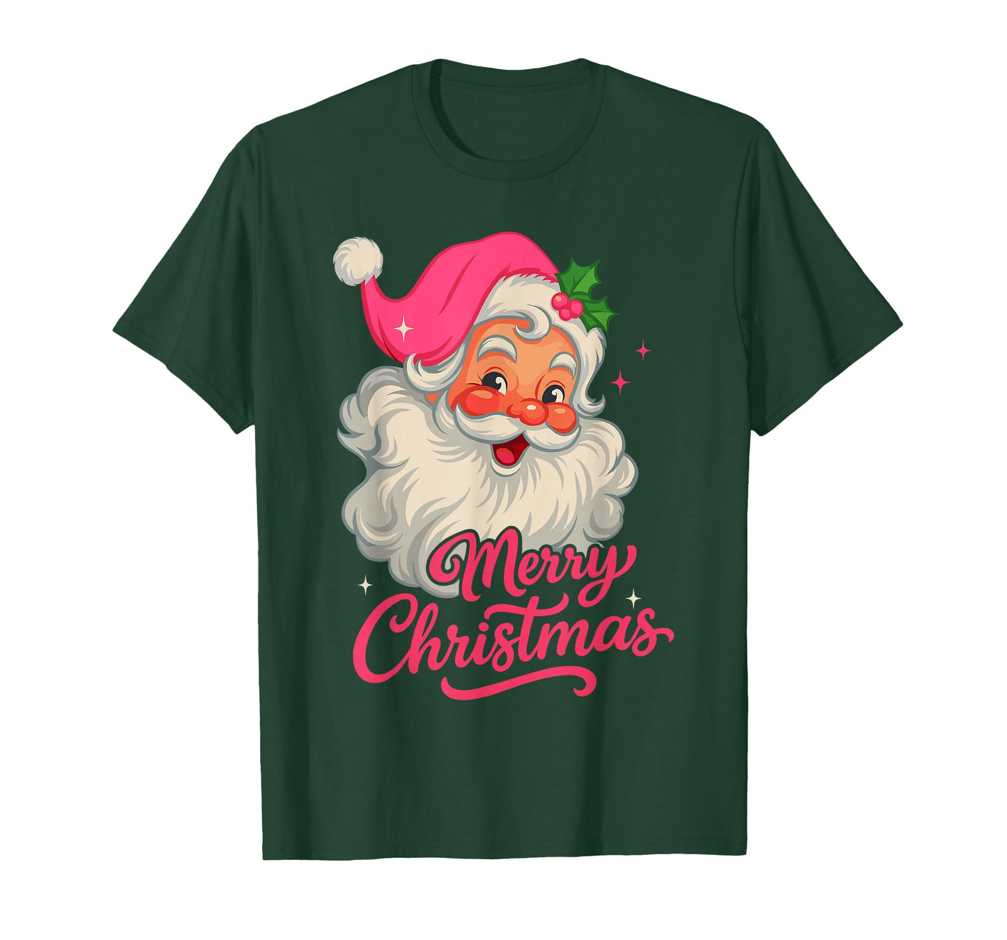Funny Shirt for Men Christmas, Vintage Pink Santa T-Shirt