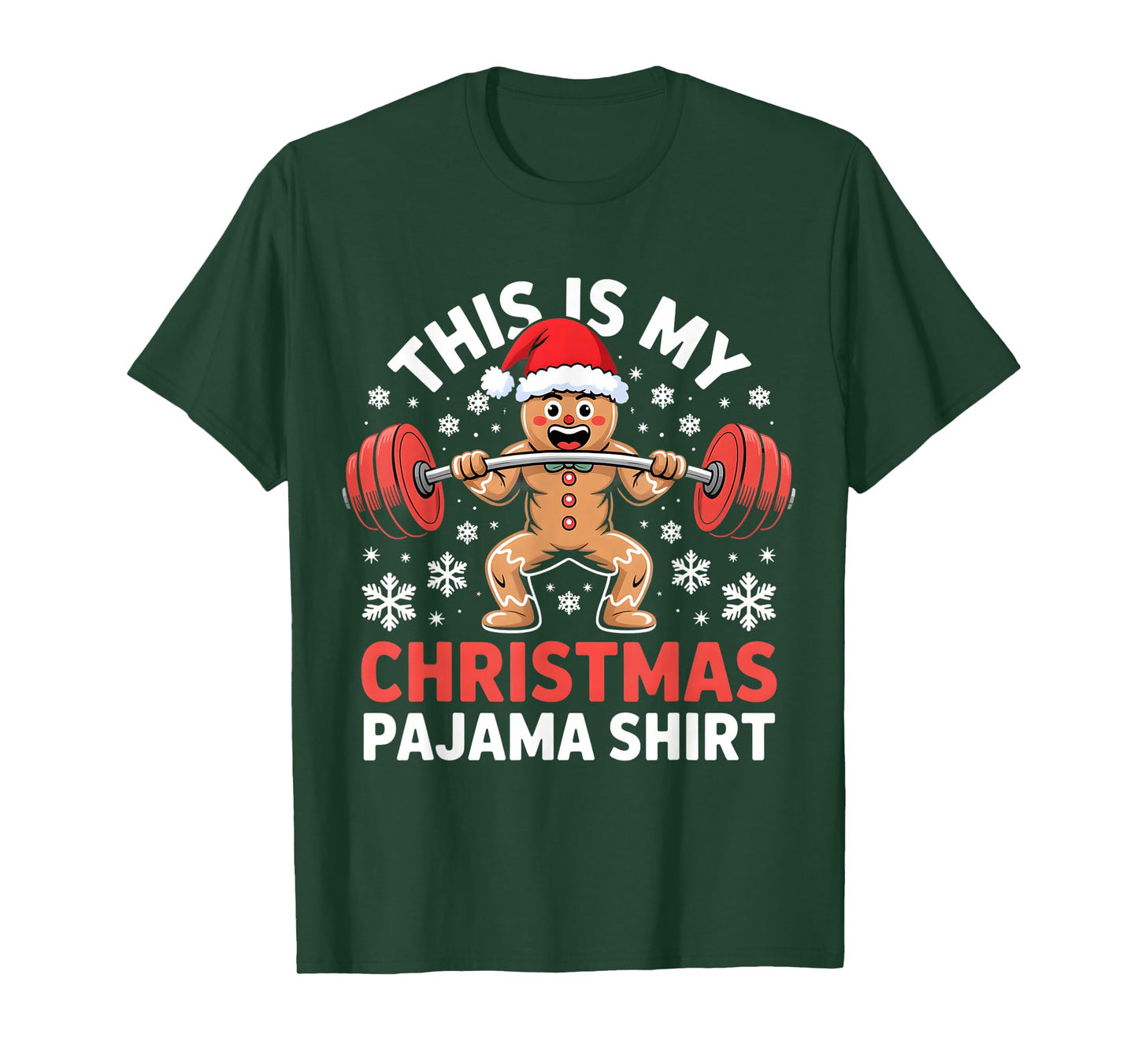 Gingerbread Christmas Weightlifting Pajama Bodybuilding Men T-Shirt