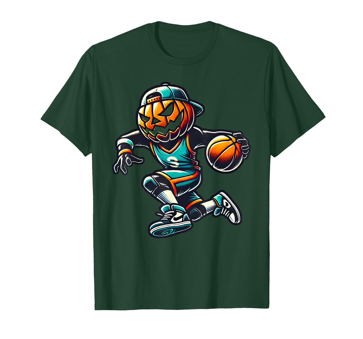 Jack O Lantern Basketball Sport Team Pumpkin Funny Halloween T-Shirt