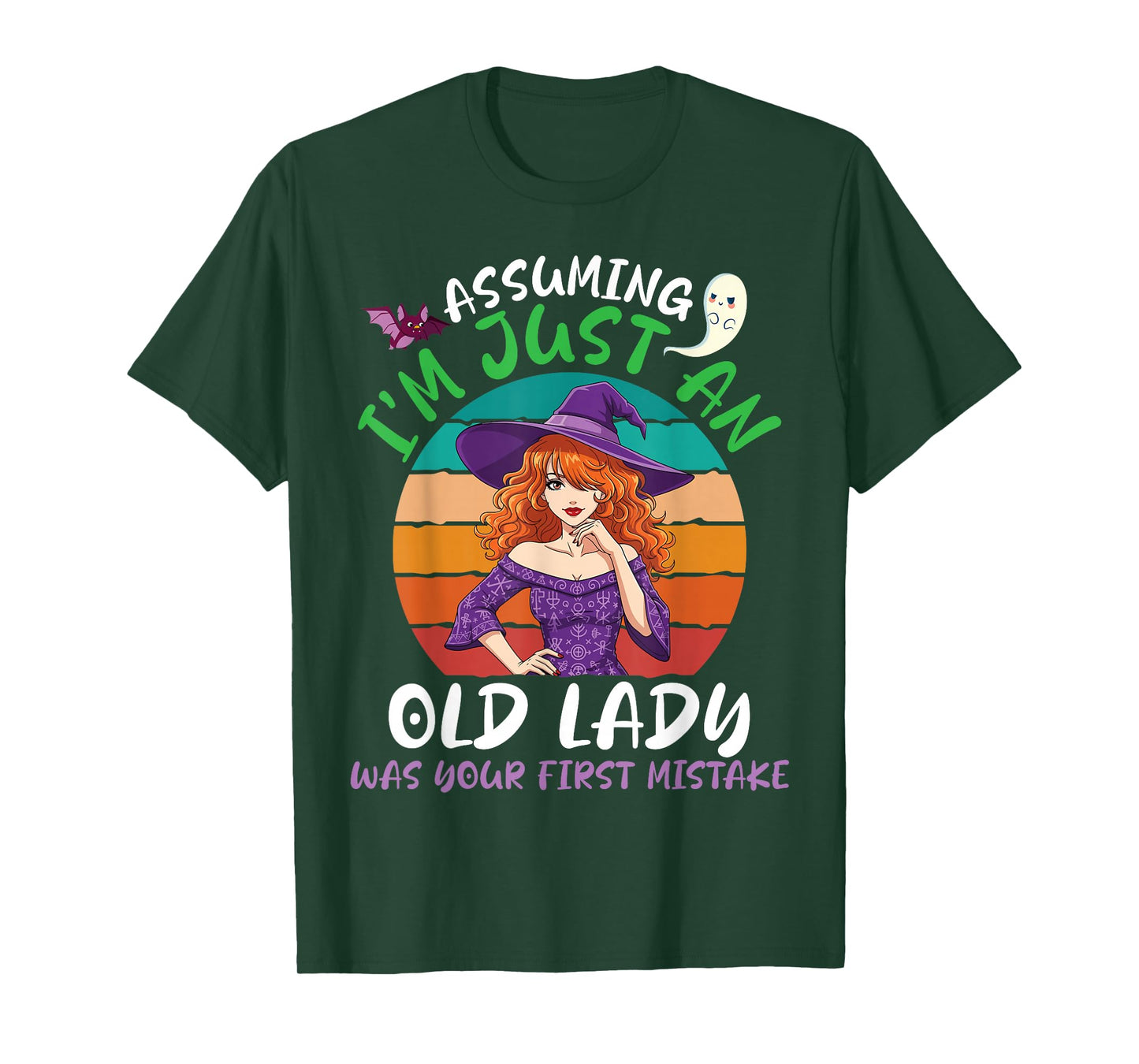 Assuming I'm Just an Old Lady Witch Halloween Vintage Funny T-Shirt