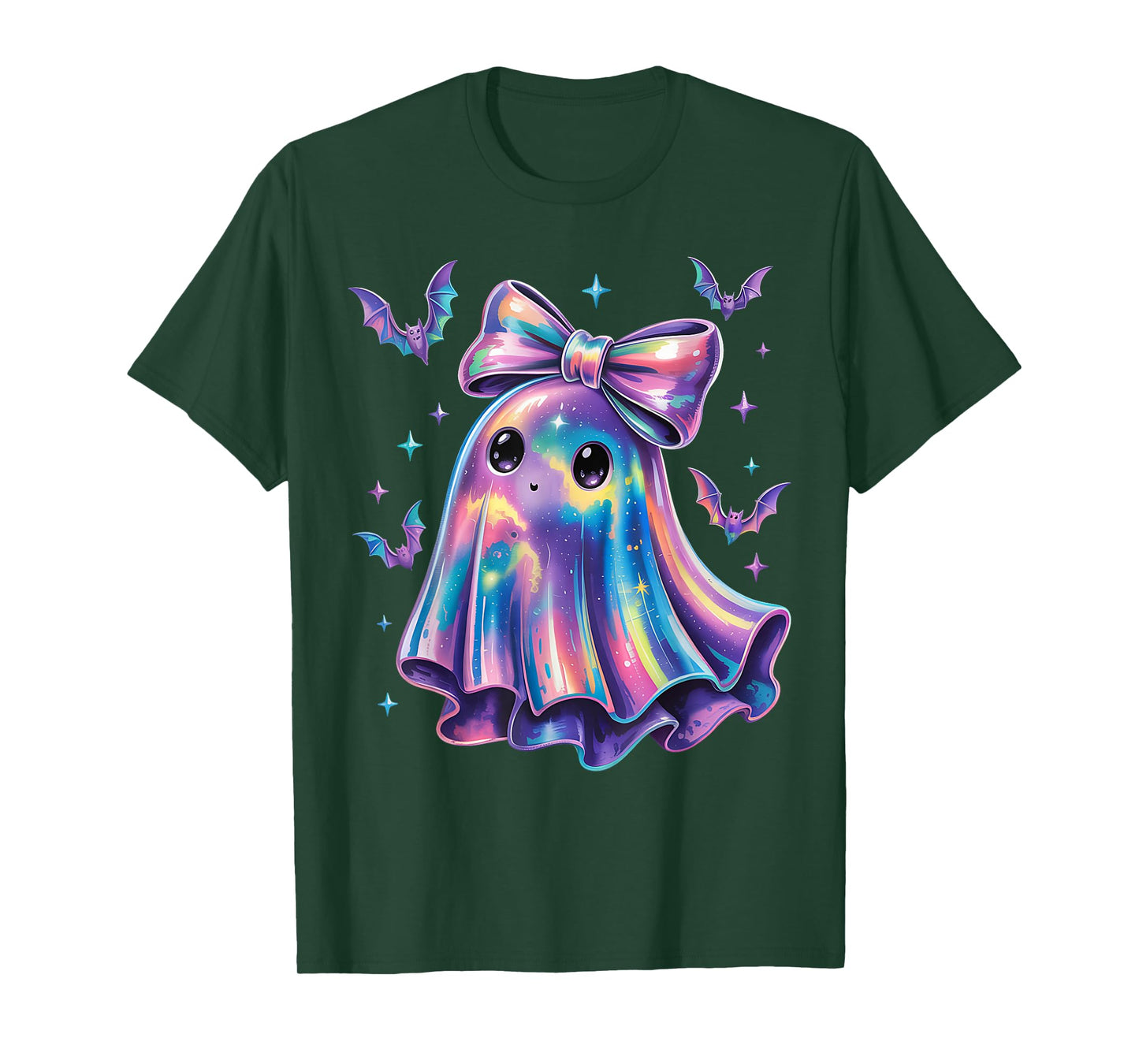 Cute Ghost Coquette Bow Halloween Spooky Season Girl Women T-Shirt