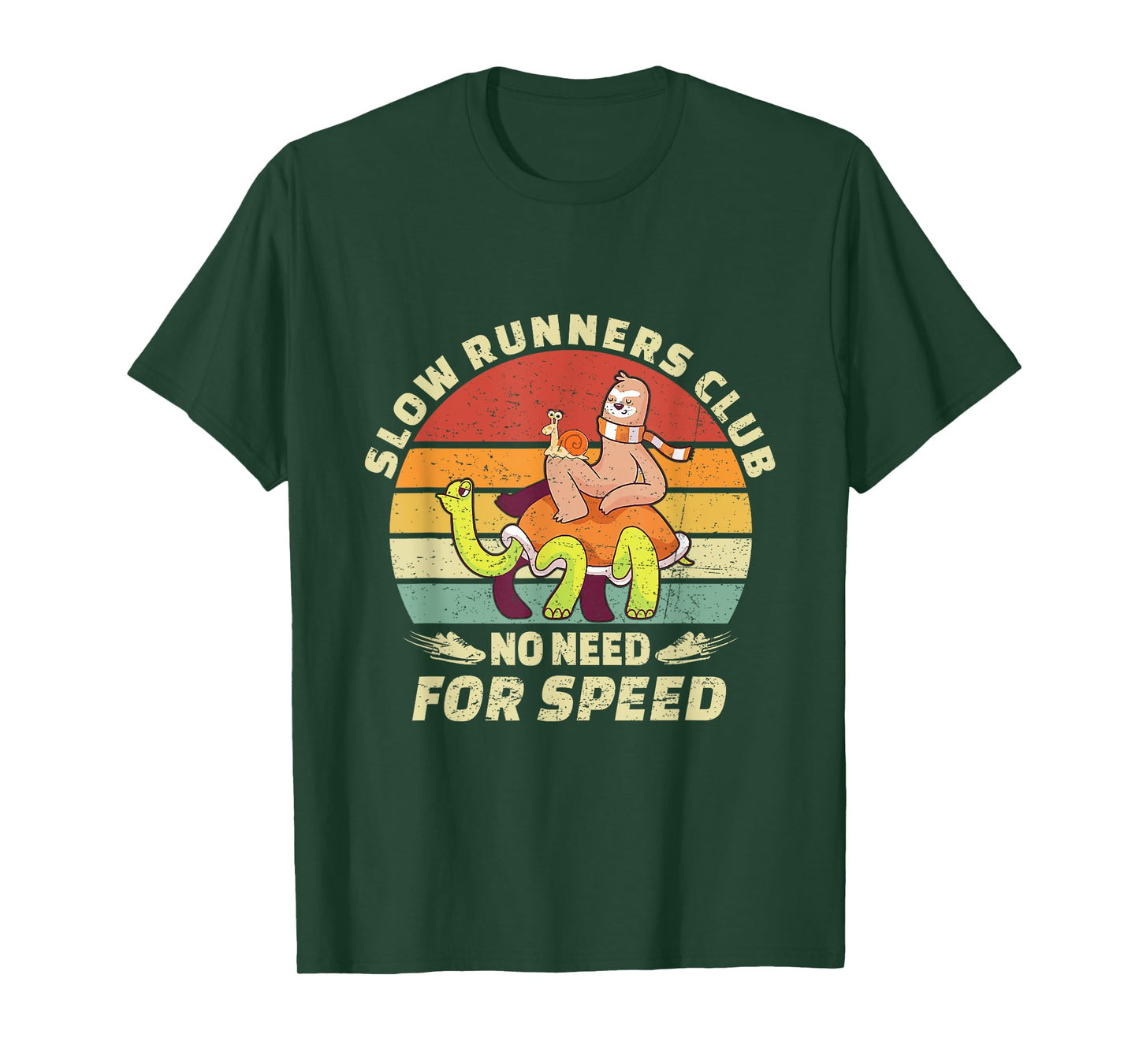Retro Vintage Slow Runners Club Funny Sloth Running Team T-Shirt