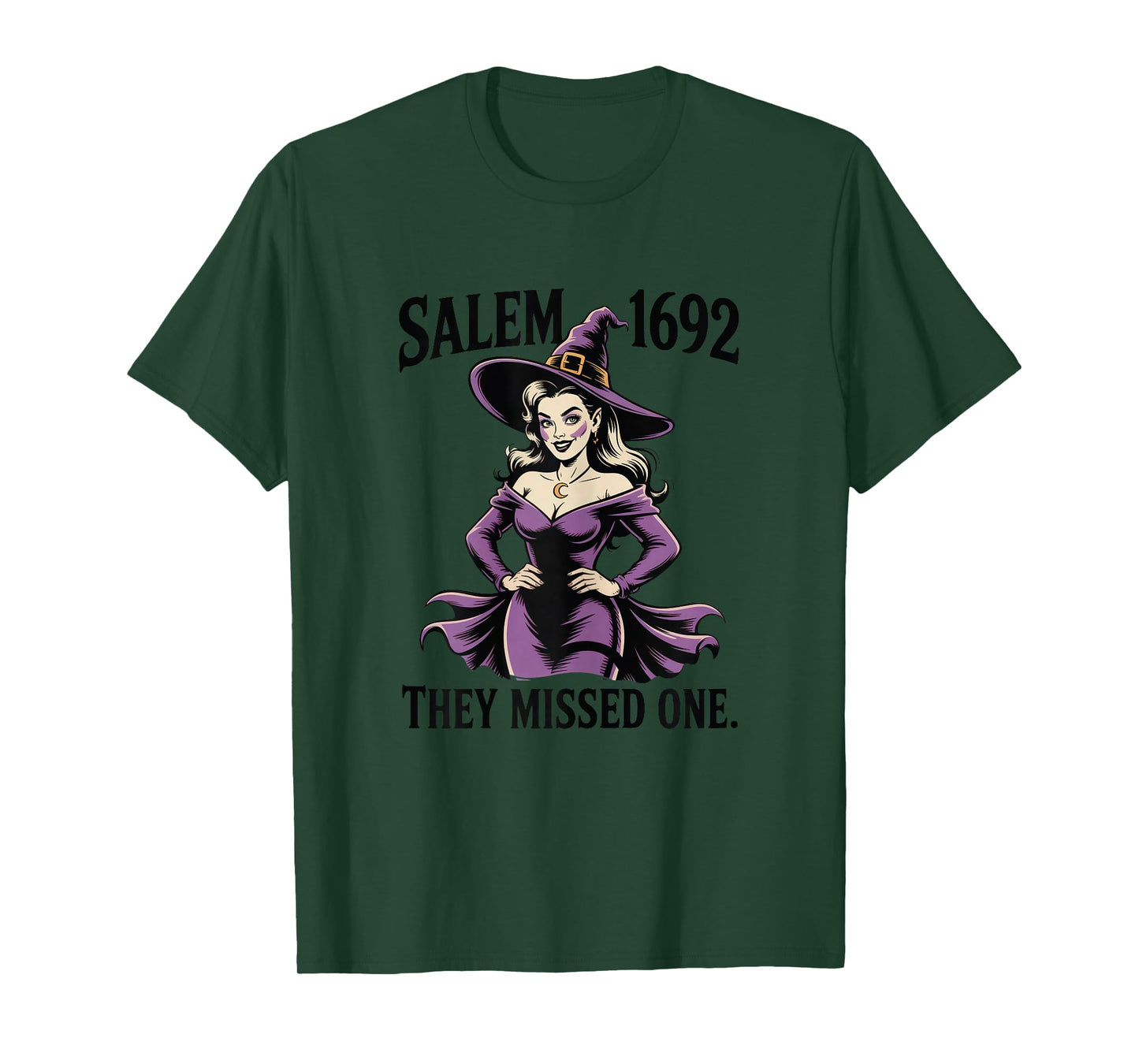 Salem 1692 Witch They Missed One Vintage Spooky Aesthetic T-Shirt