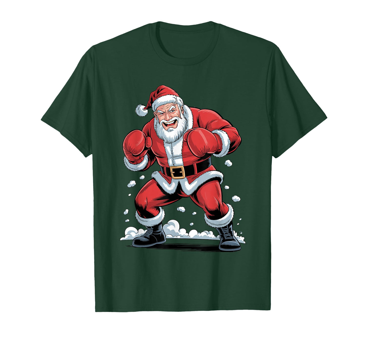 Santa Boxing Funny Sports Christmas Boxer Holiday Xmas T-Shirt