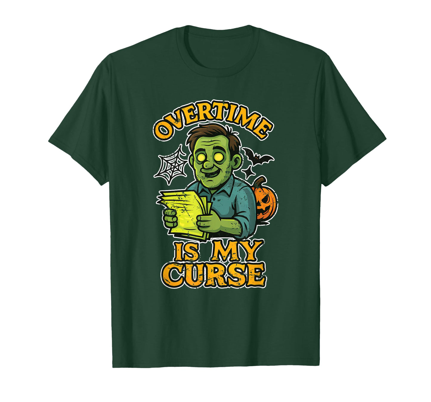 Overtime is My Curse Zombie Office T-Shirt