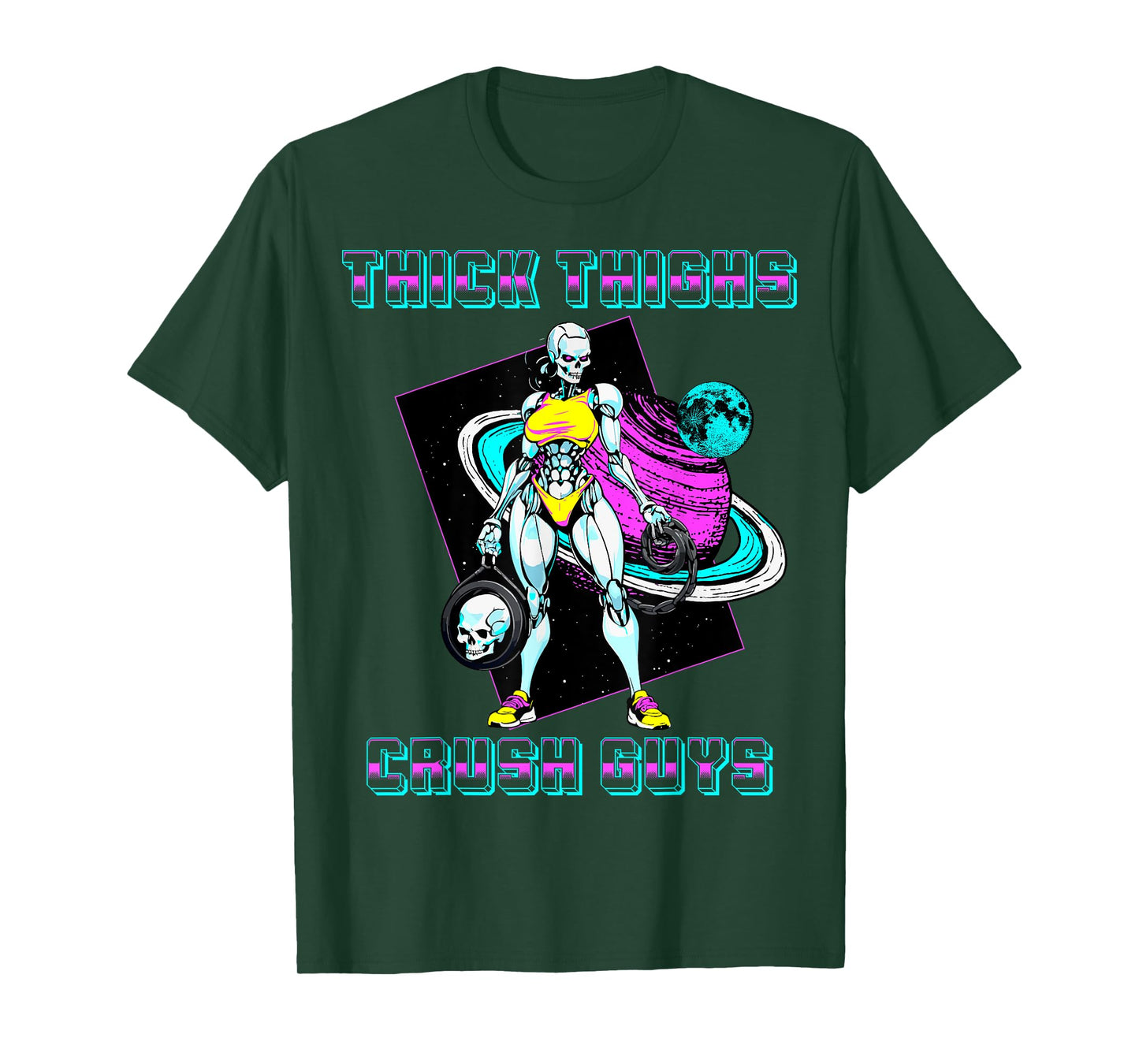 Thick Thighs Crush Guys Weightlifting Bodybuilding Gym T-Shirt