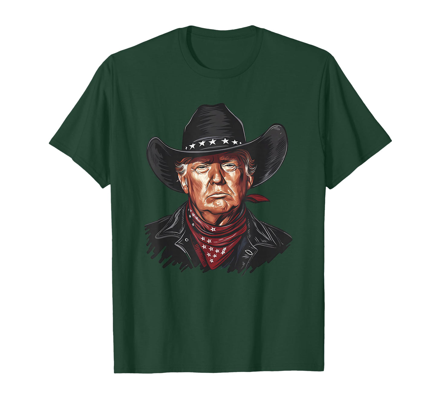 Funny Cowboy Western Donald Trump US Flag 2024 Election T-Shirt