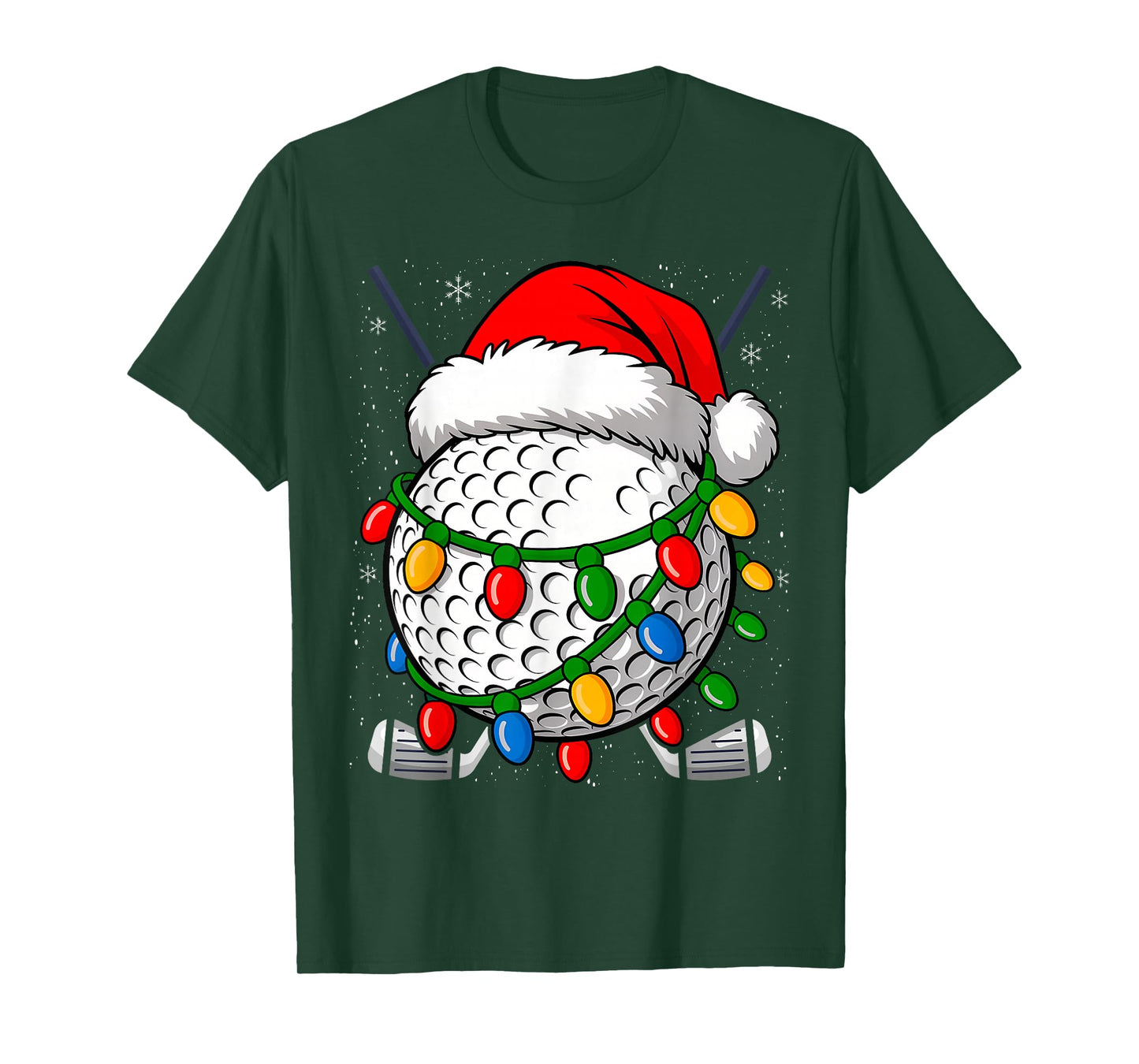 Golf Ball Christmas Santa Hat Funny Xmas Golfer Pajama T-Shirt