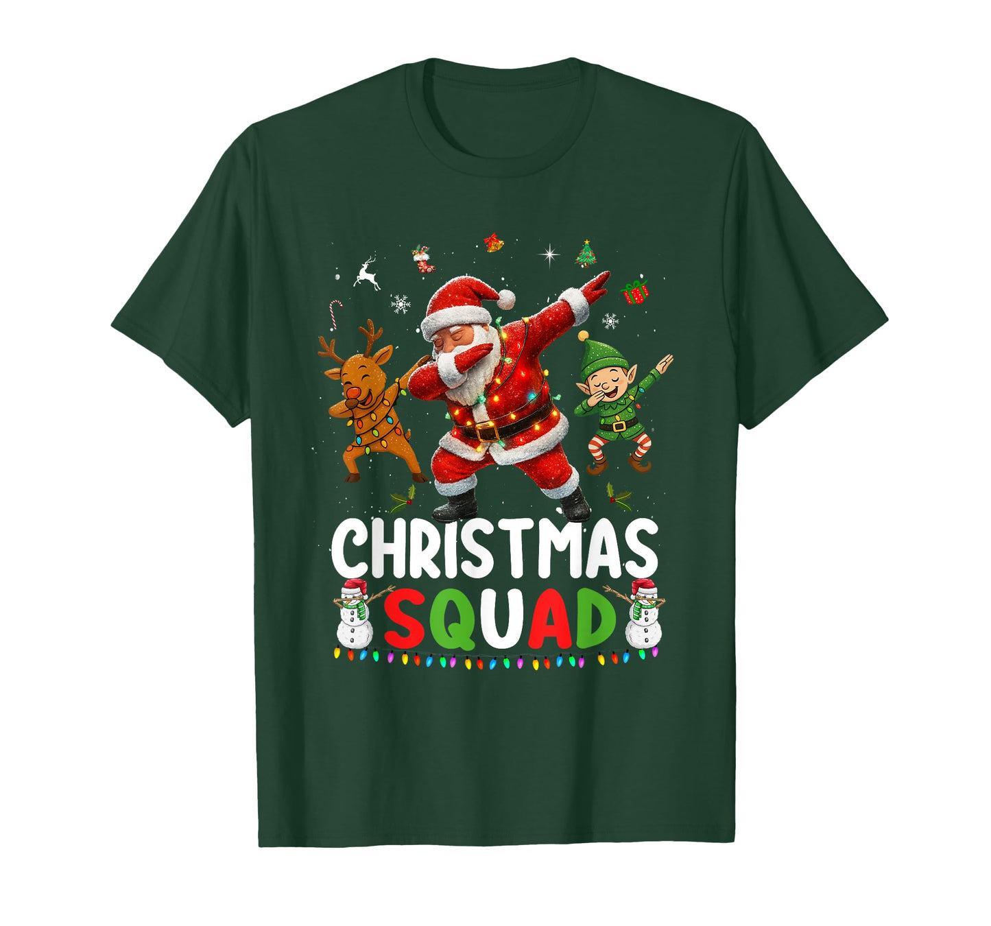Christmas Squad Santa Dabbing Elf Family Matching Pajamas T-Shirt