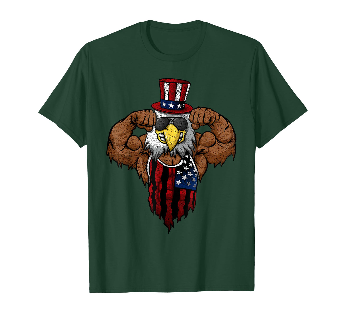 American Flag Muscular Squat Dabbing Flexing Uncle Sam Women Kids Men T-Shirt