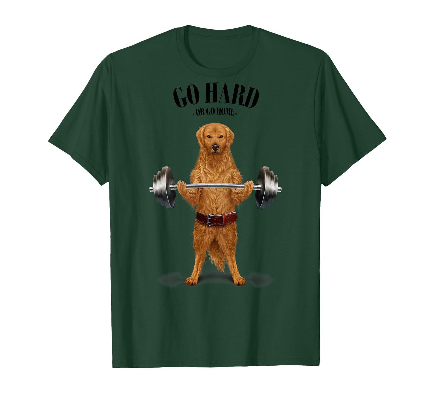 Golden Retriever Dog Weightlifting in Fitness Gym T-Shirt for Men Women Kids