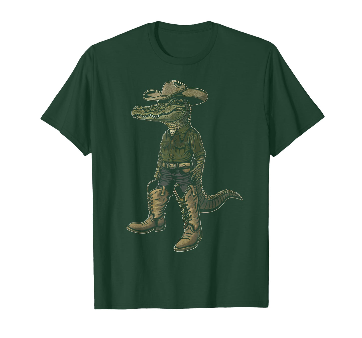 Alligator Cowboy Hat Gator Crocodile Reptile Lover Funny T-Shirt