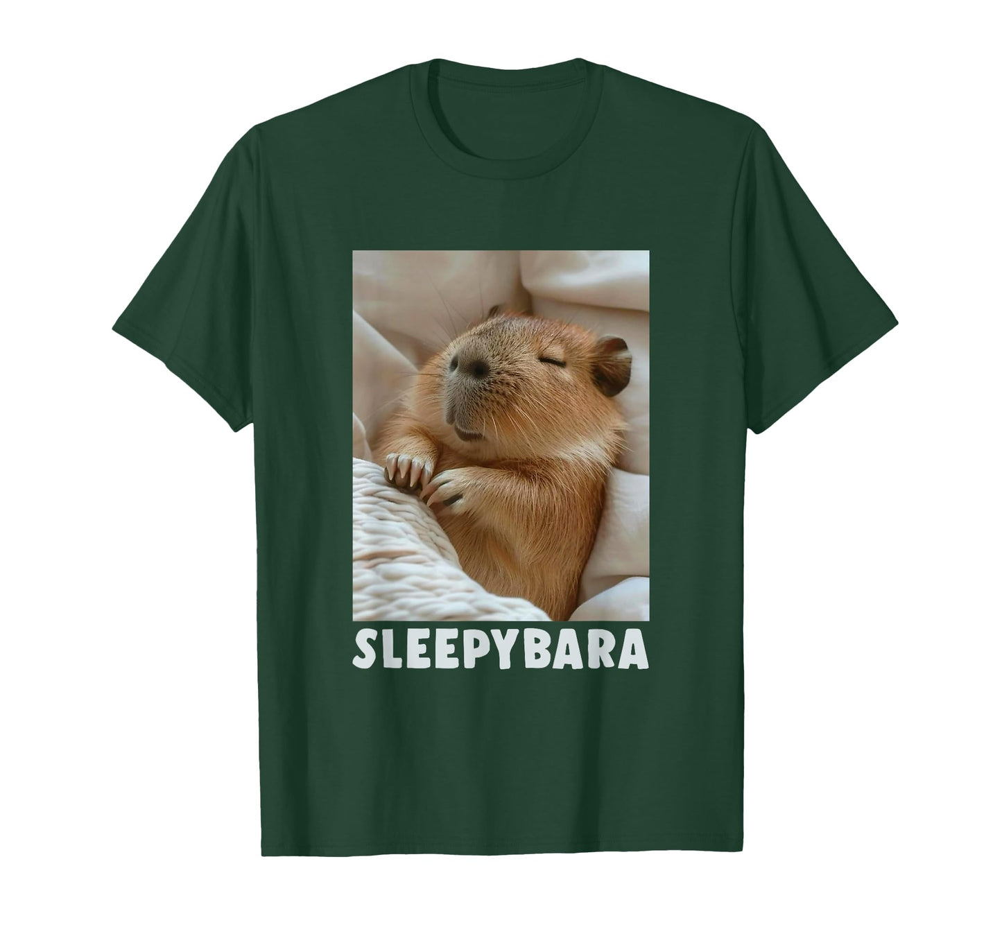 Cute Sleepy Capybara Sleep Pajamas Funny Word Sleebybara T-Shirt