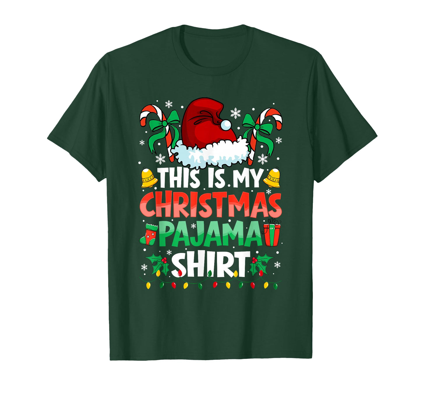 This is My Christmas Pajama Shirt Funny Xmas PJs Men Women T-Shirt