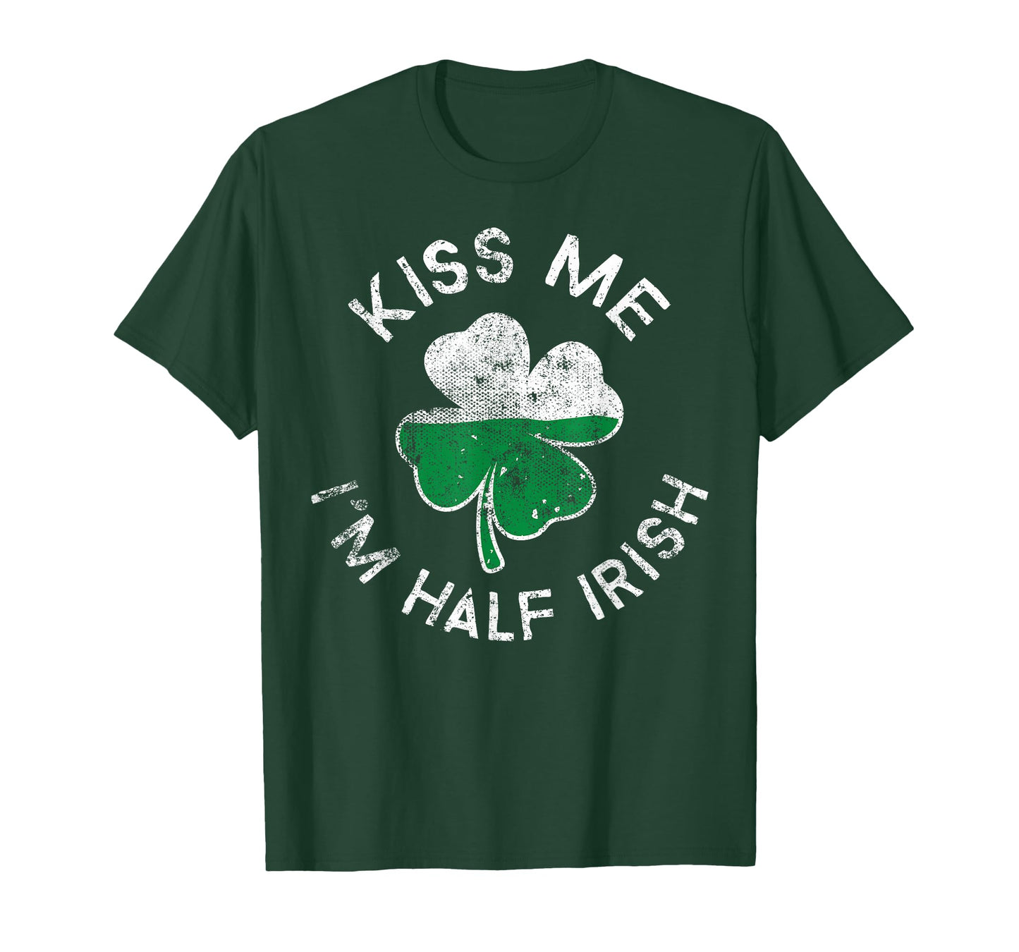 Kiss Me I'm Half Irish Lucky Clover St. Patrick's Day T-Shirt