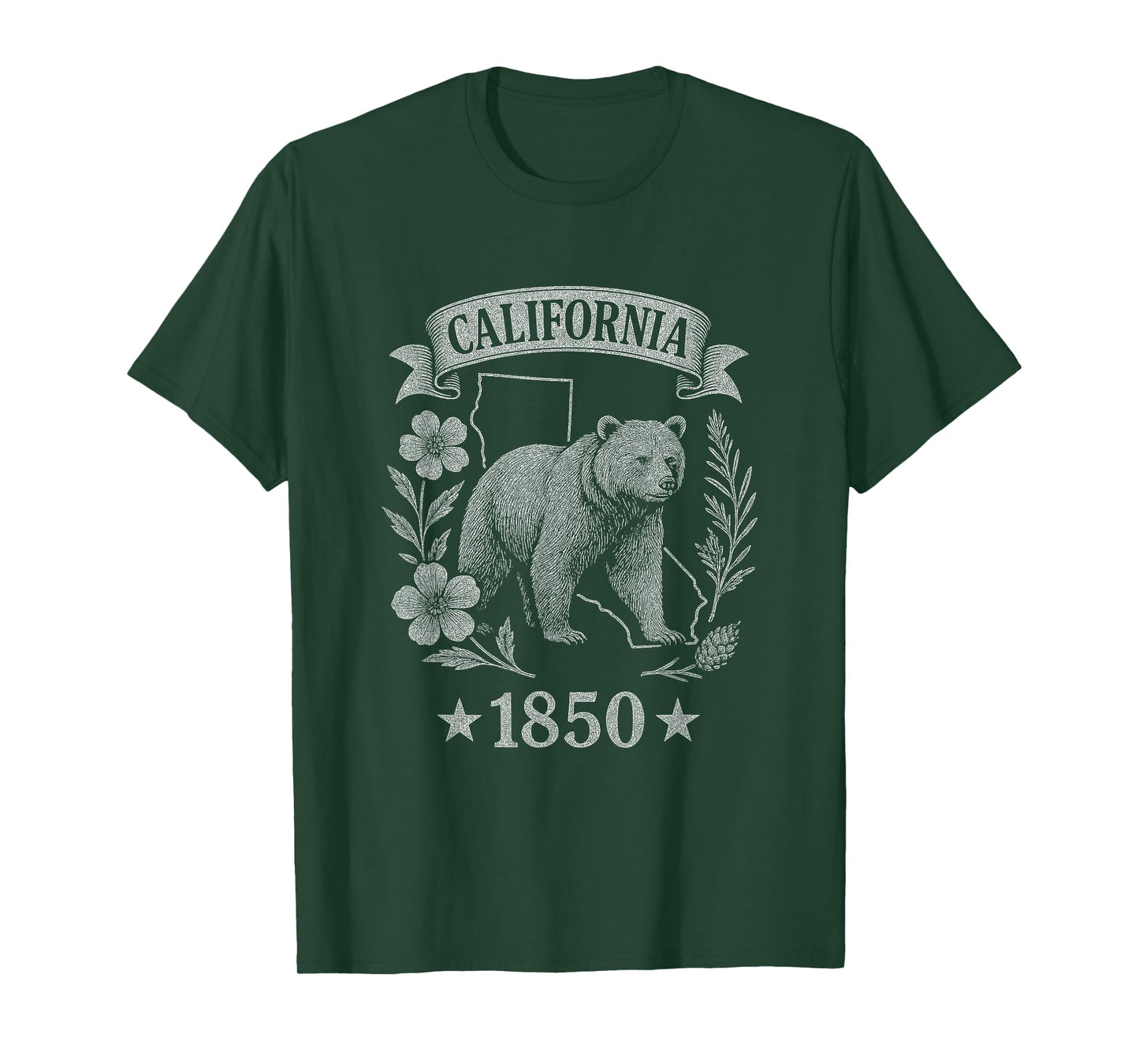 California 1850 Vintage Bear Retro Nature State Pride T-Shirt