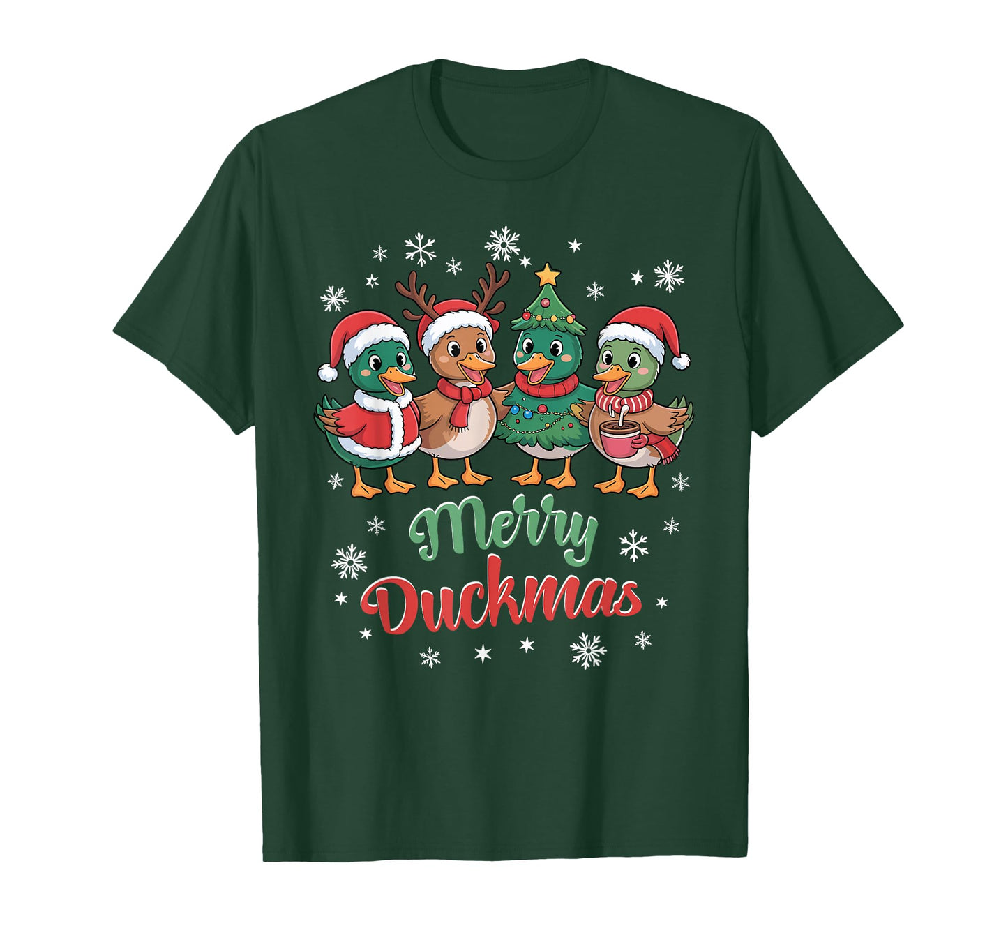 Merry Duckmas – Funny Christmas Ducks Holiday Design T-Shirt