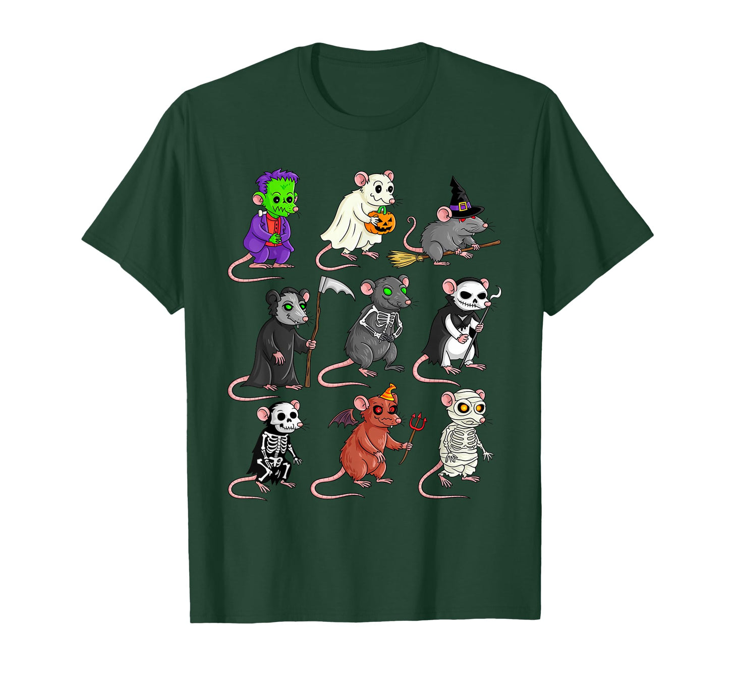 Rat Spooky Witch Boo Zombie Rat Halloween Boys & Girls T-Shirt