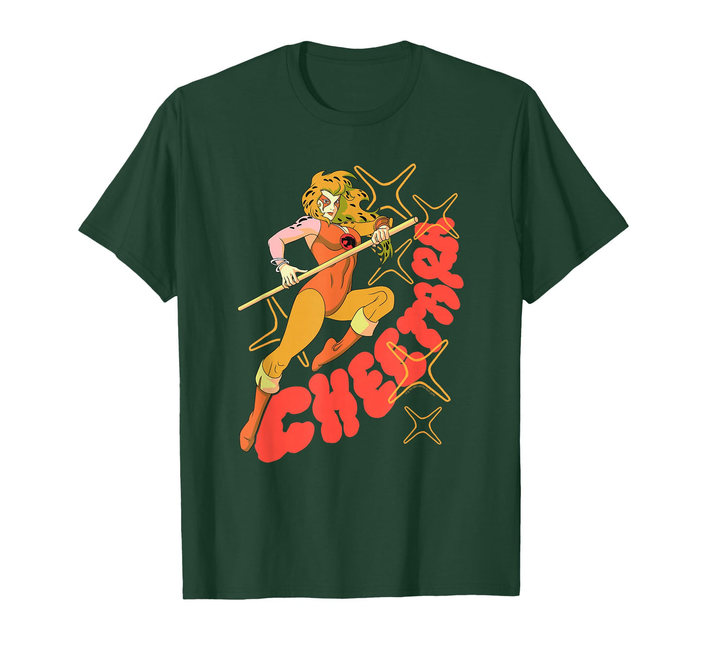 Ripple Junction x Thundercats Cheetara Warrior Retro Cartoon T-Shirt, Small, Black