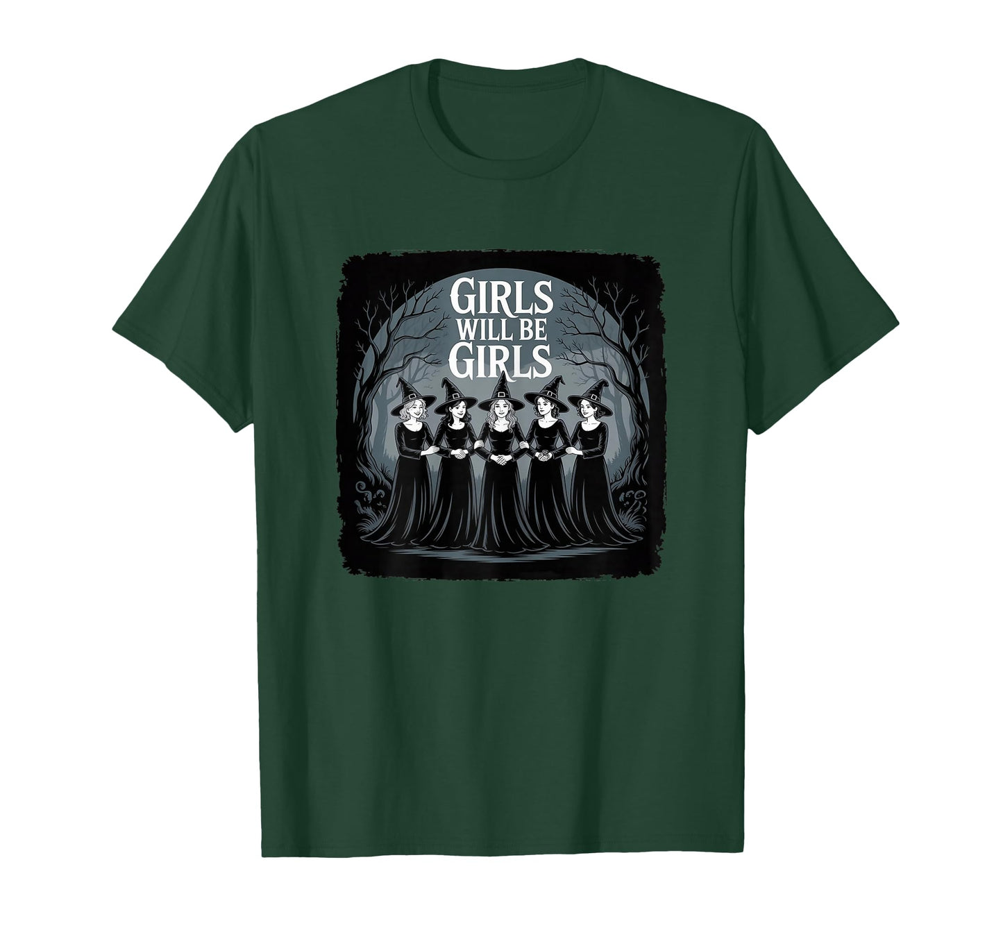 MysticMoon Will Be Girls Witch Circle Tee T-Shirt