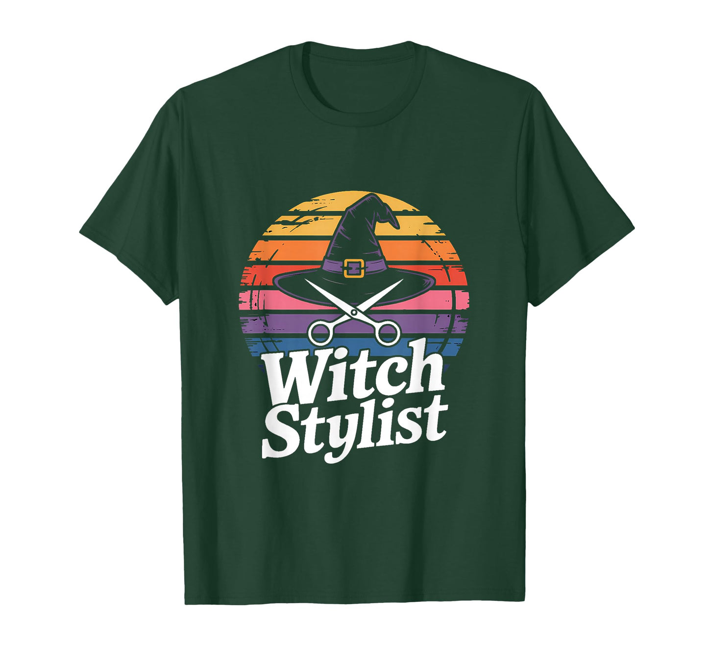 Witch Hairdresser - Witch Stylist Retro Sunset T-Shirt