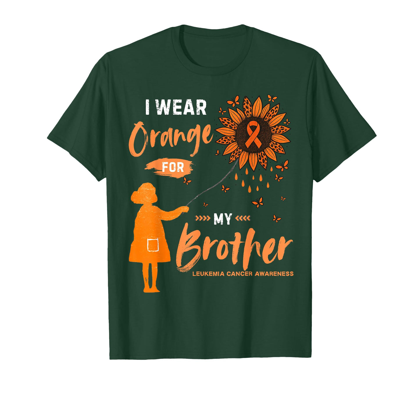 I Wear Orange For My Brother Survivor Leukemia Awareness T-Shirt