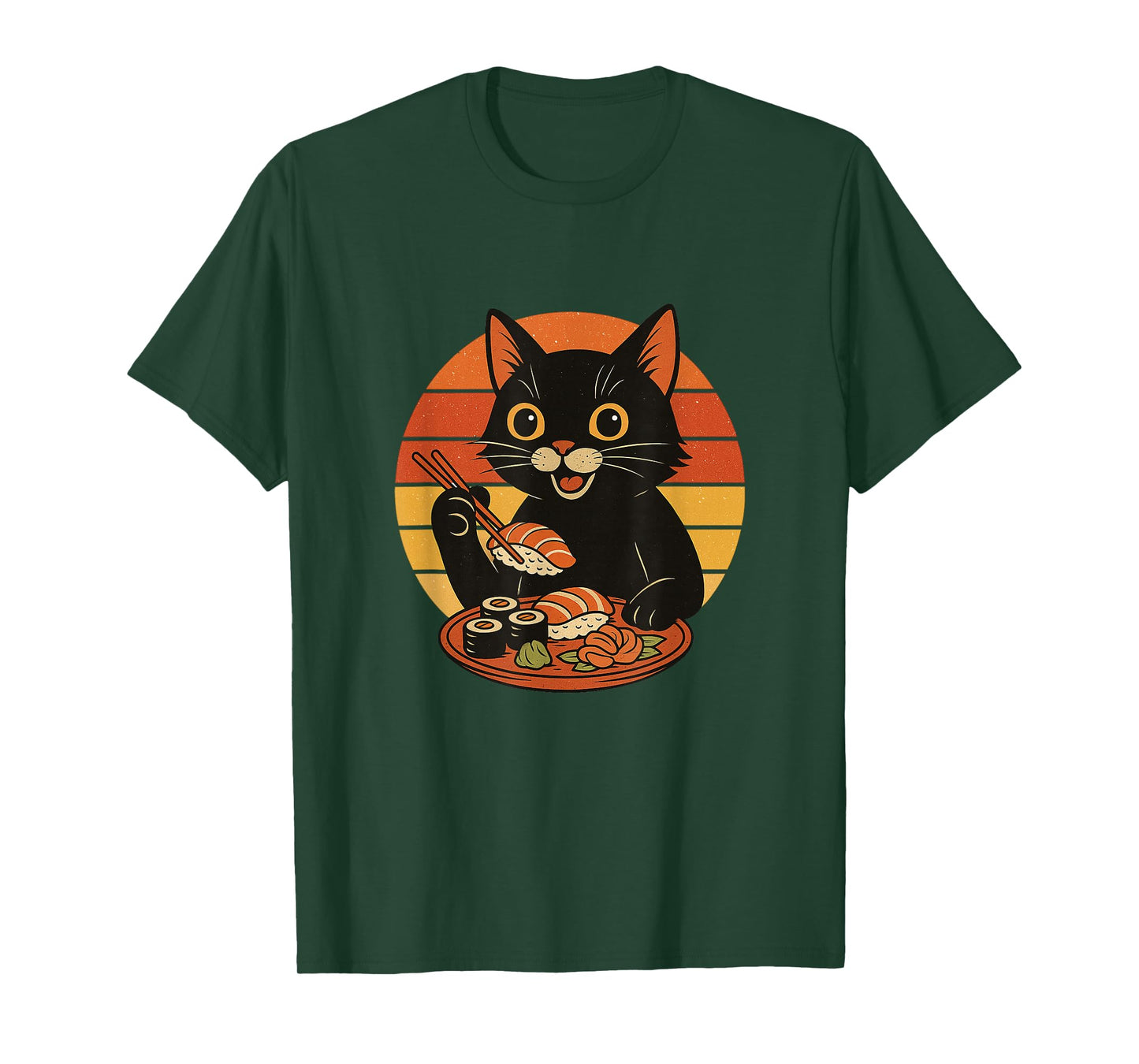 Retro Sushi Cat Japanese Food T-Shirt