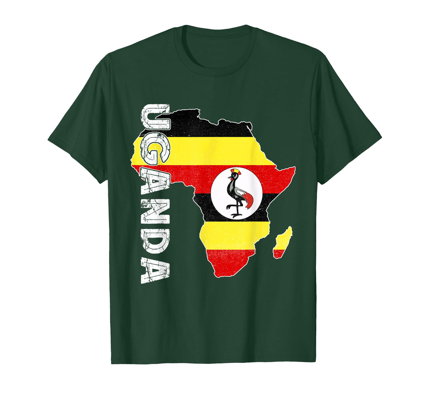 Uganda Map Ugandan Pride Ugandan Flag Africa Ugandan Roots T-Shirt