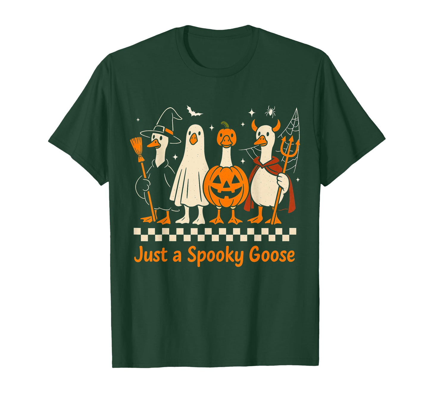 Funny Halloween Just Spooky Goose Witch Ghost Pumpkin Devil T-Shirt