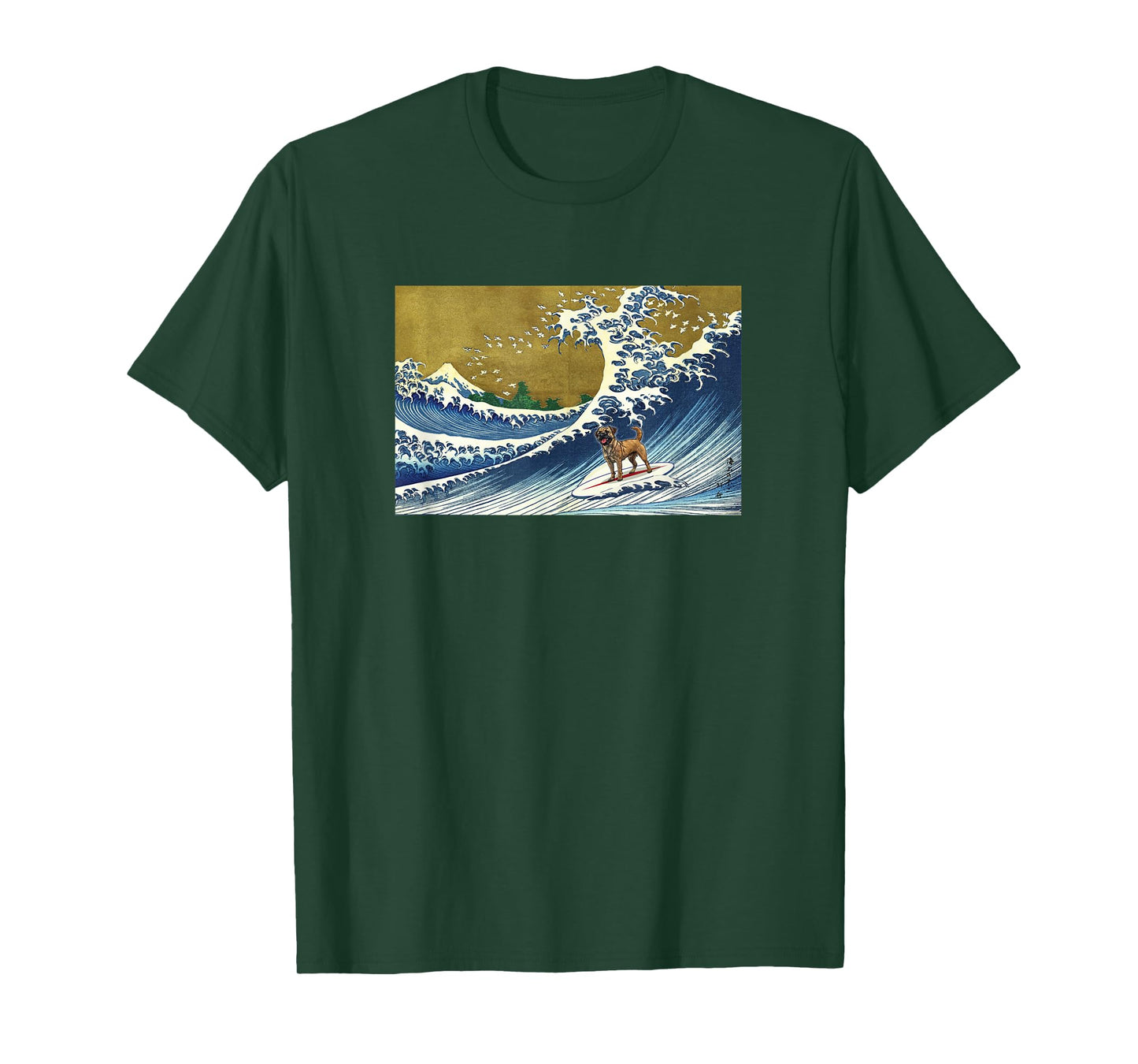 Funny Retro Vintage Surfing a Wave Border Terrier Lover T-Shirt