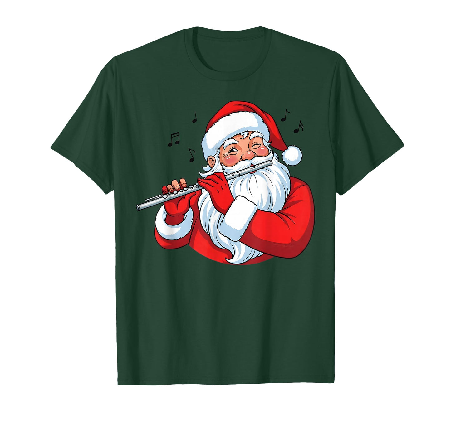 Christmas Flute Player Cute Santa Xmas Boys Girls Men Kids T-Shirt