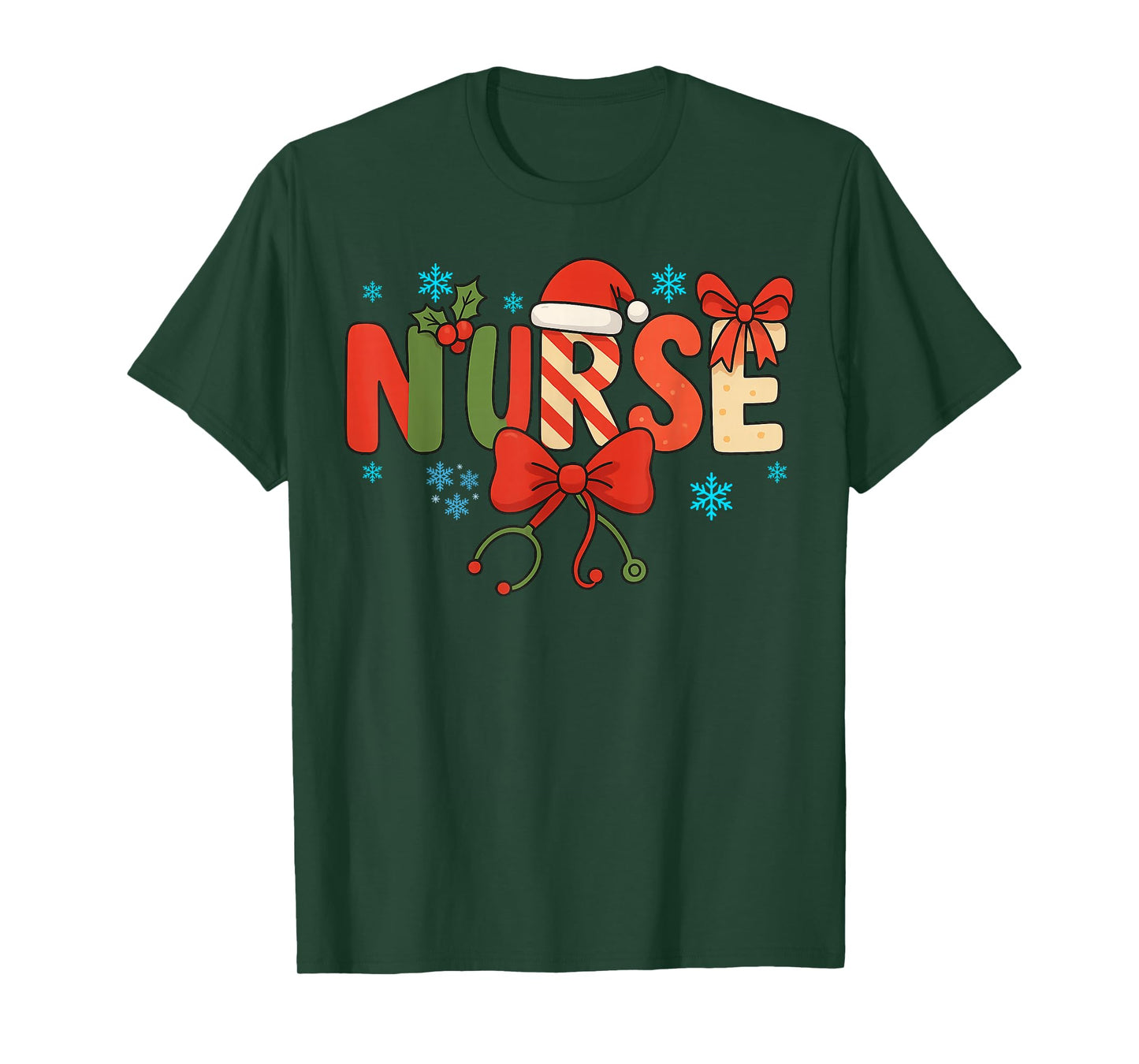 Retro Christmas Nurse Life Stethoscope 2025 Funny Nurse T-Shirt