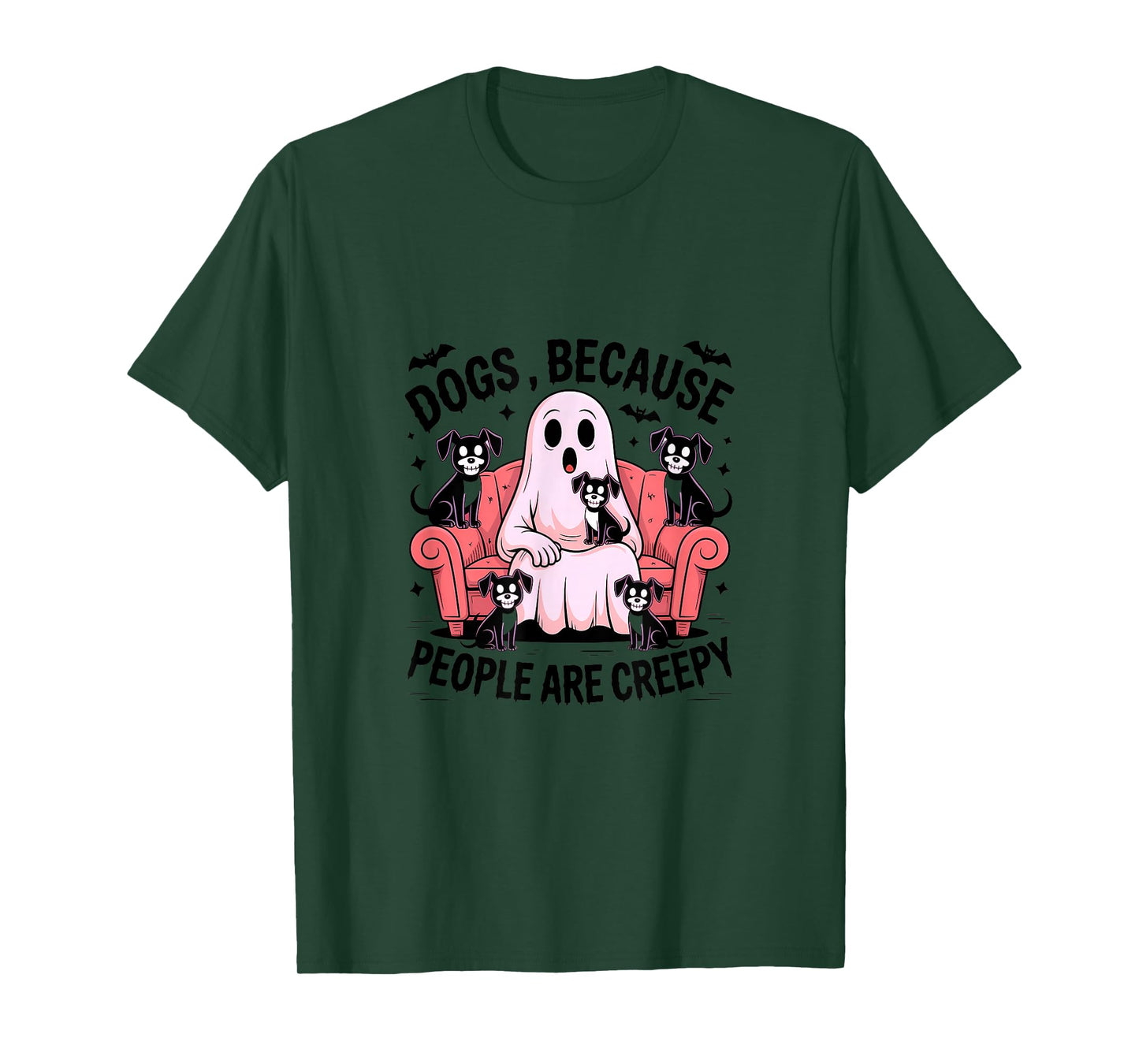 Amazing Spooky Creepy Halloween Ghost with Dogs T-Shirt