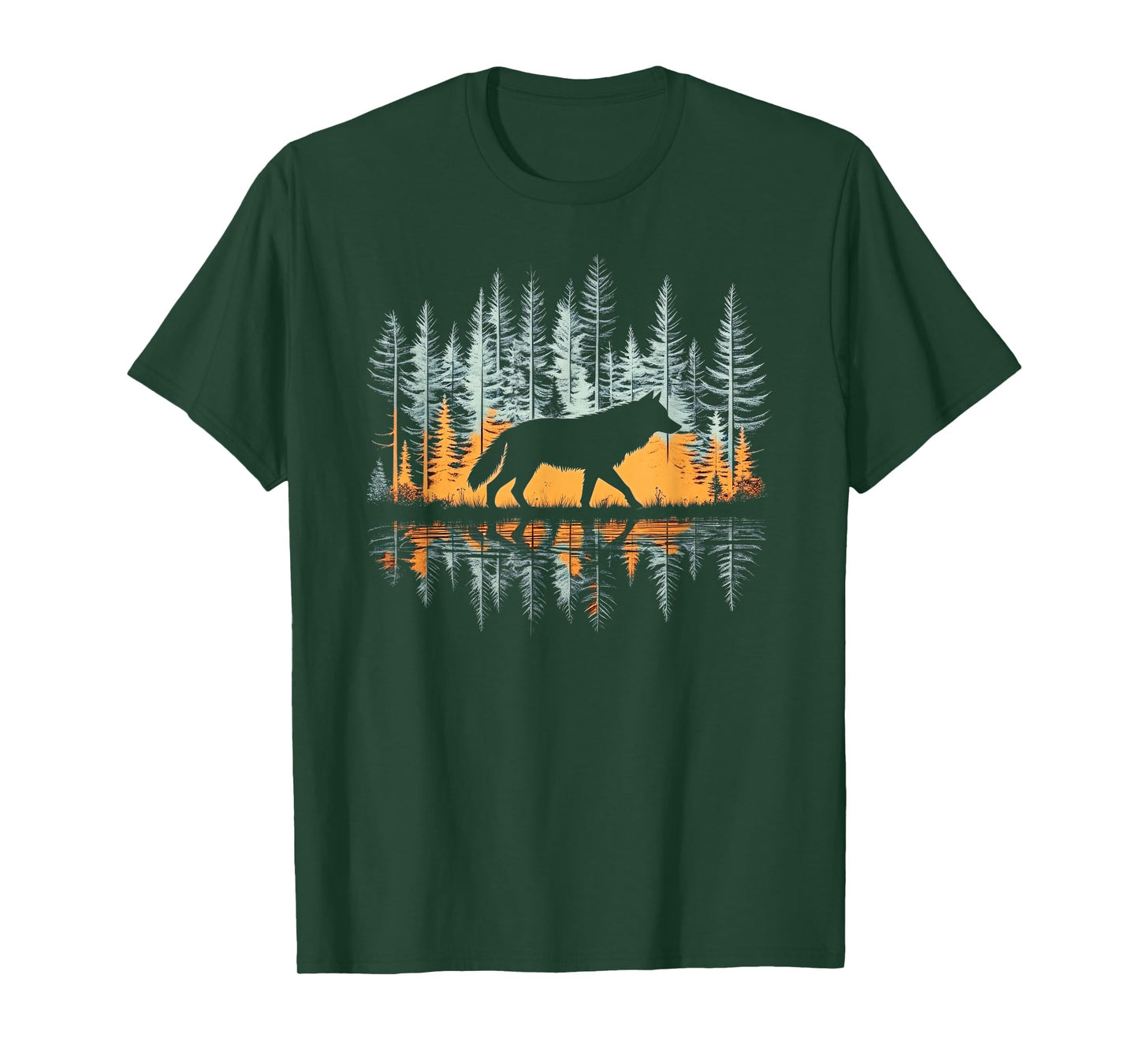 Cool Tees Graphic Wolf Nature T-Shirt - Unisex-Adults & Kids, Black, Small, Short Sleeve
