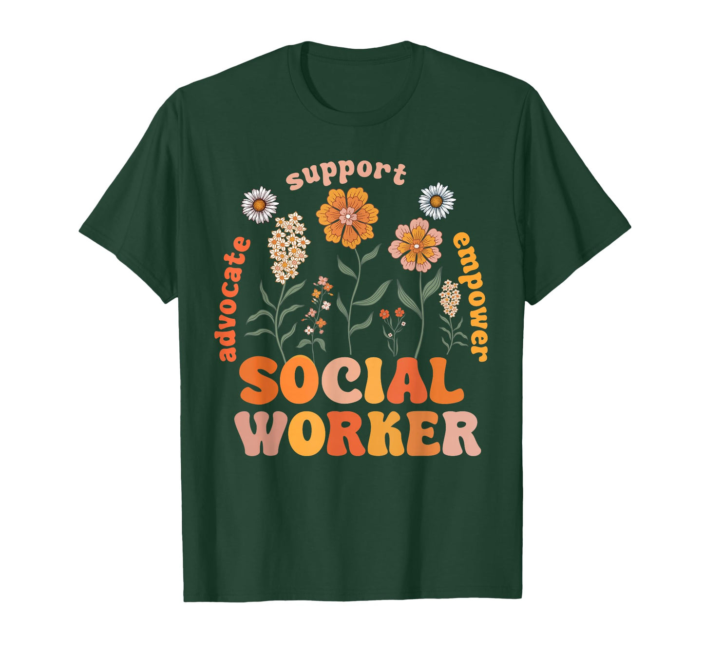 Retro Social Worker Vintage Flower Social Work Life T-Shirt