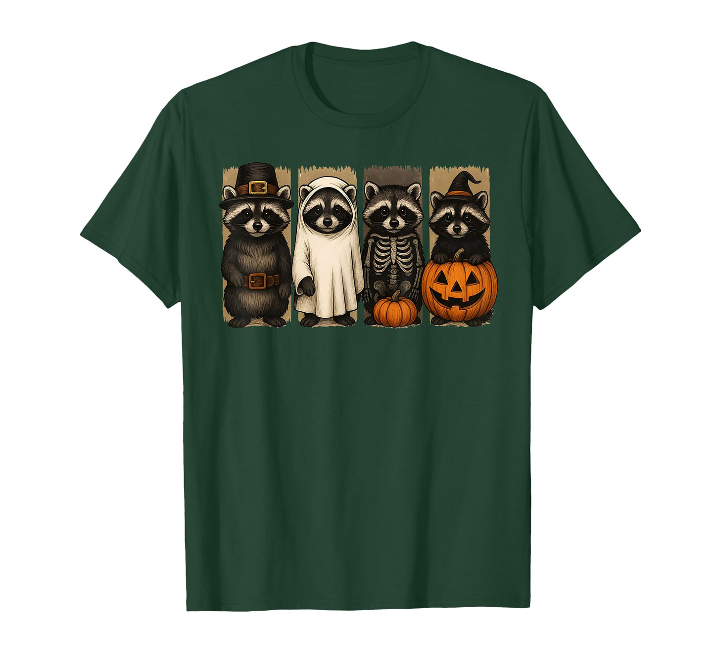 Funny Raccoon Halloween Gifts Racoon Ghost Halloween Spooky T-Shirt
