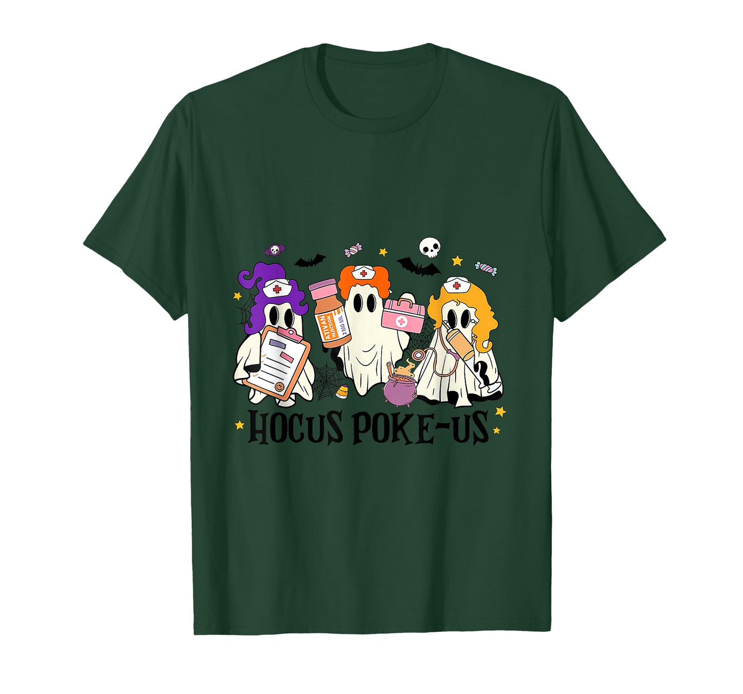 Spooky Nurse Halloween Funny Medical Lab Tech Costume T-Shirt