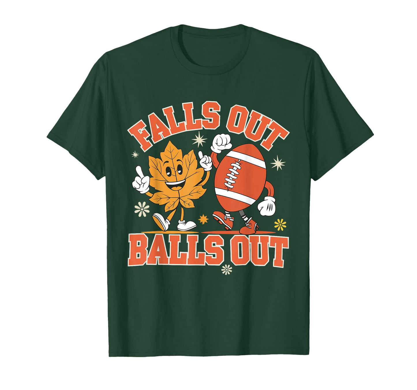 Vintage Falls Out Balls Out Football Game Day Thanksgiving T-Shirt