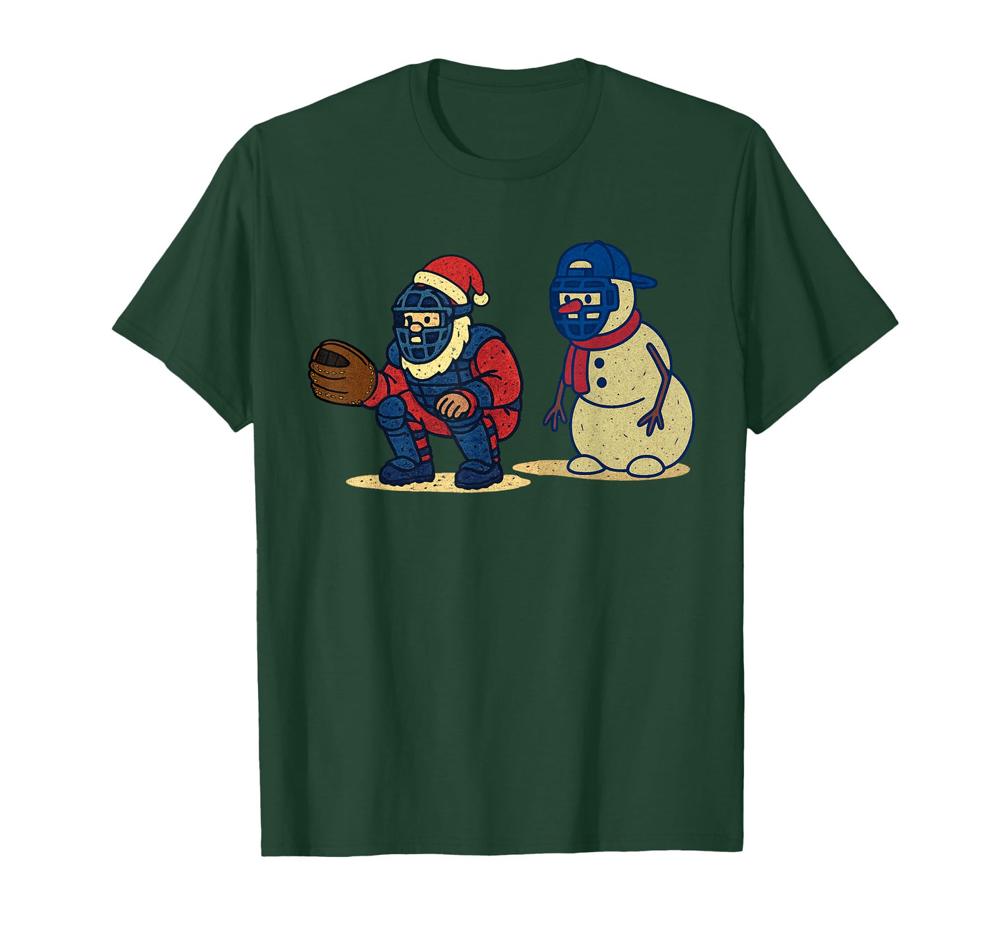 Santa Claus Playing Baseball Xmas Holiday Funny Christmas T-Shirt
