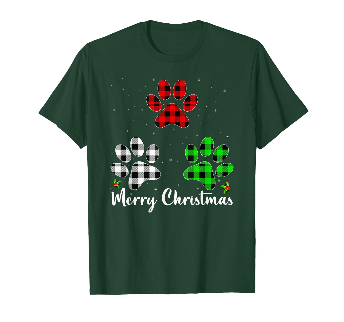 Funny Dog Paw Christmas Pajamas Puppy Dog Lover Xmas T-Shirt