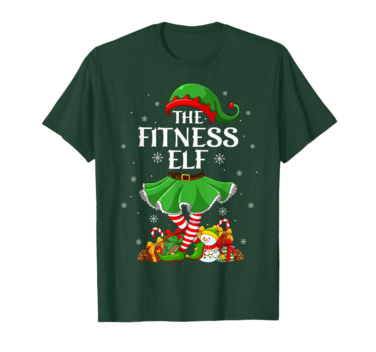 Fitness Elf Christmas Family Elf Squad Xmas Girls Women T-Shirt