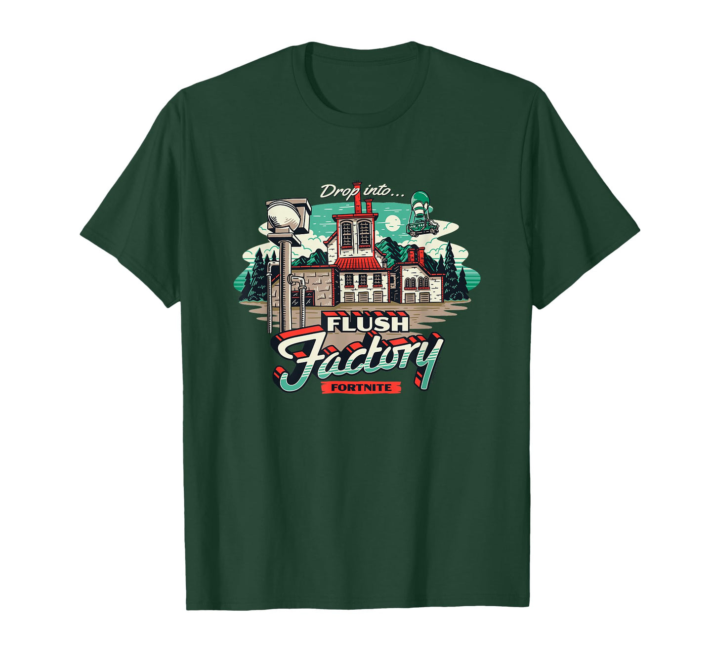 Fortnite Drop Into… Flush Factory Vintage Big Chest Poster T-Shirt