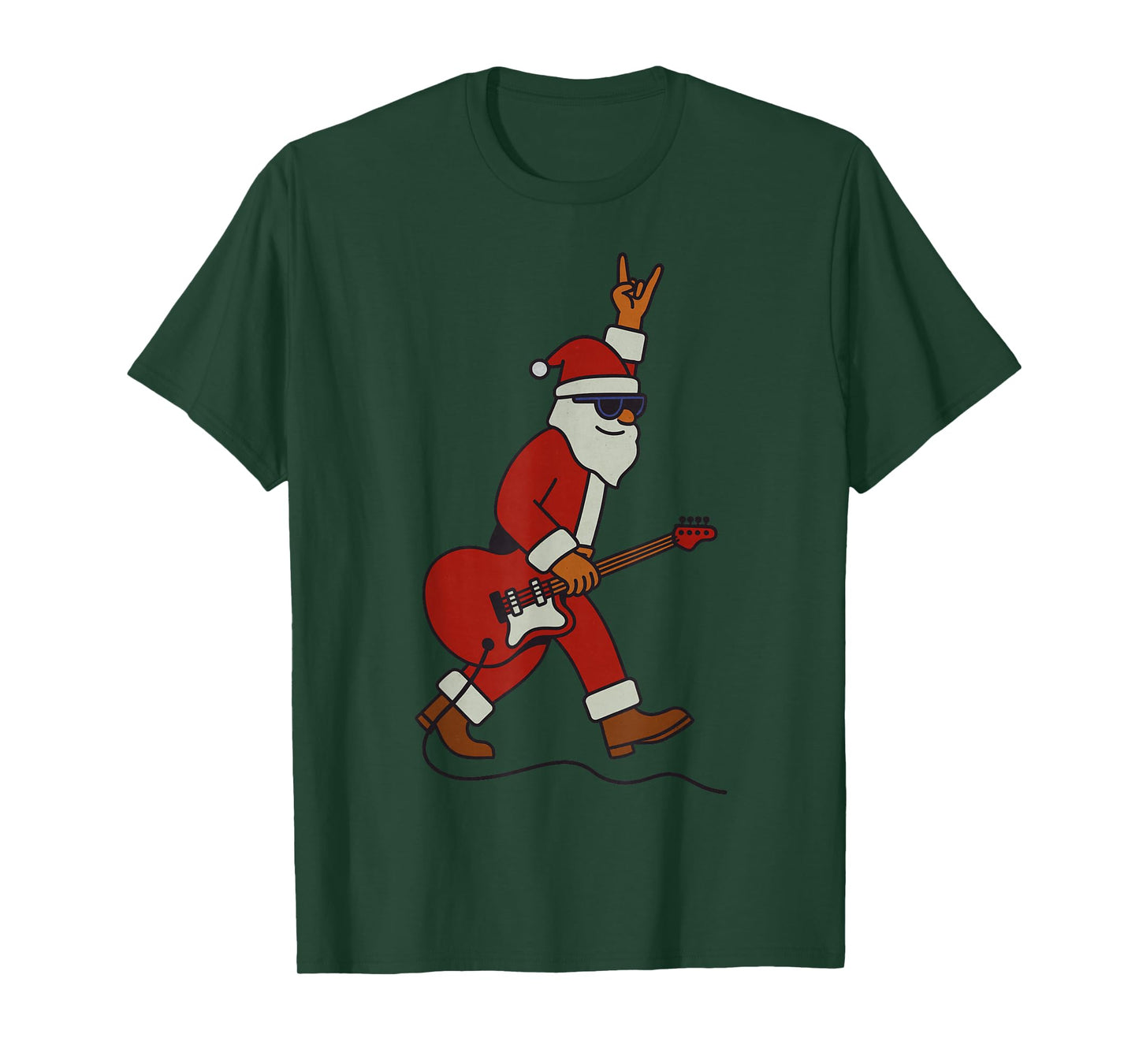 Santa Playing Rock Guitar Christmas Vintage Funny Xmas T-Shirt