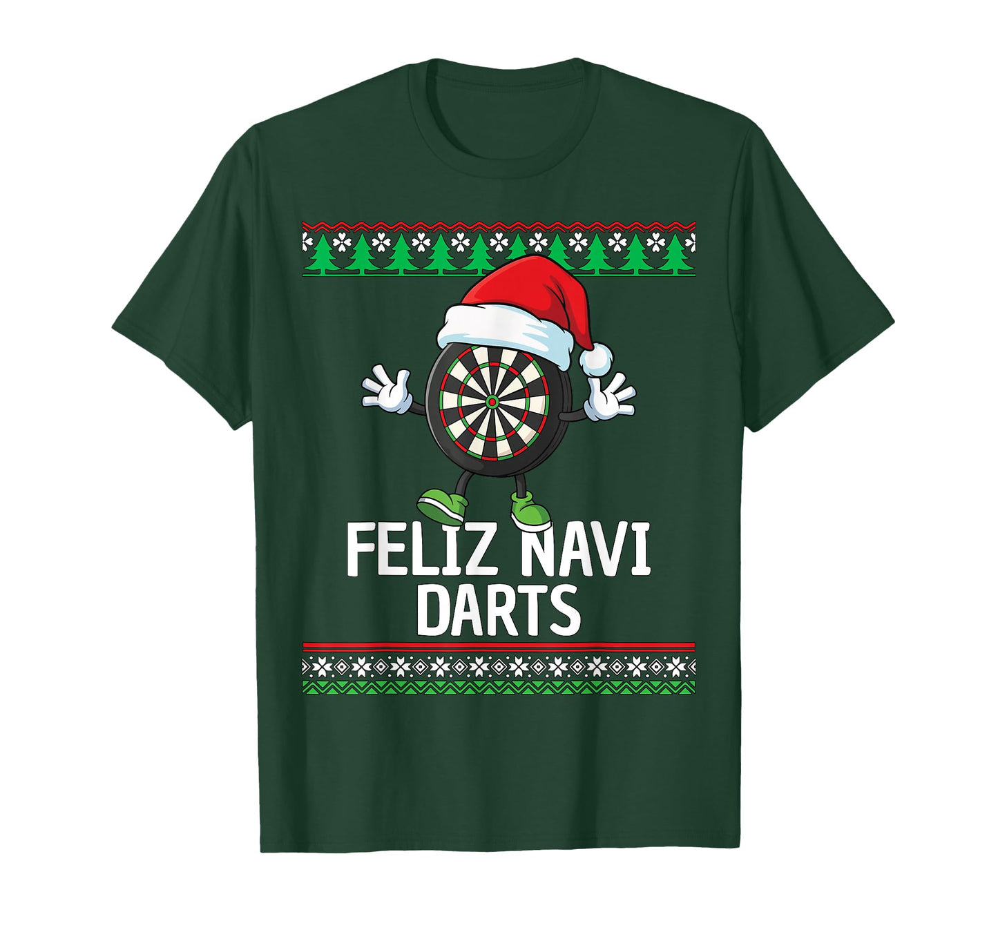 Feliz Navi Darts Dartboard Christmas Funny Ugly Christmas T-Shirt