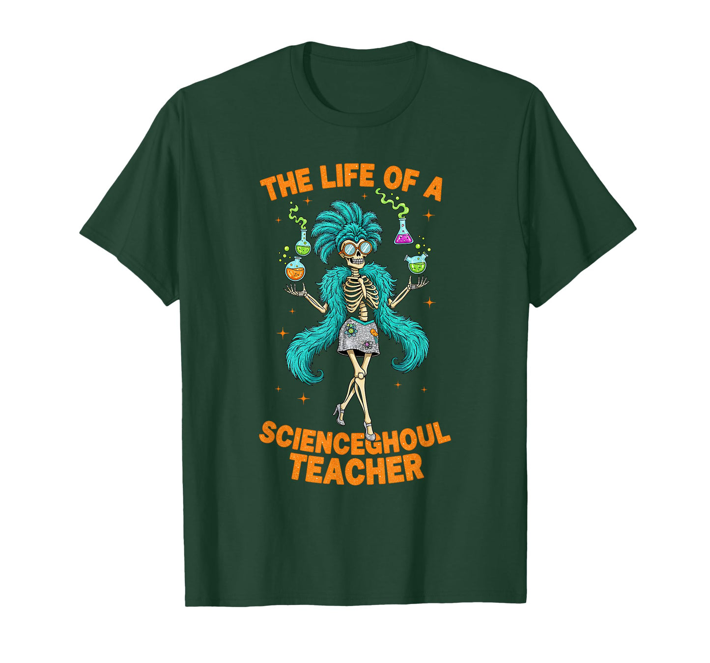 Life of a Scienceghoul Science Teacher Halloween Skeleton T-Shirt